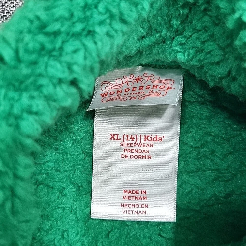 Kids Boys Girls Long Sleeve Sherpa Lounge Pullover Top X-Large Size 14 Green